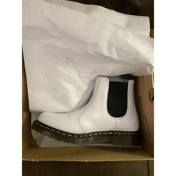 Dr Martens 2976 White Smooth Leather Chelsea Boots Shoes Sz 9 And 10 Available - Picture 5 of 10